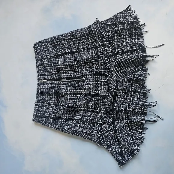 Black and White Tweed Skirt