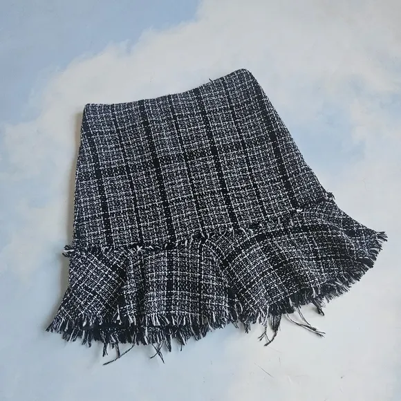 Black and White Tweed Skirt