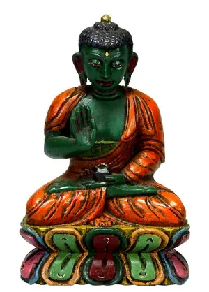 Blessing Buddha - Nepalese Wood Statue