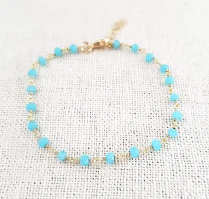 Blue Chalcedony Gemstone 14k Gold Filled Bracelet