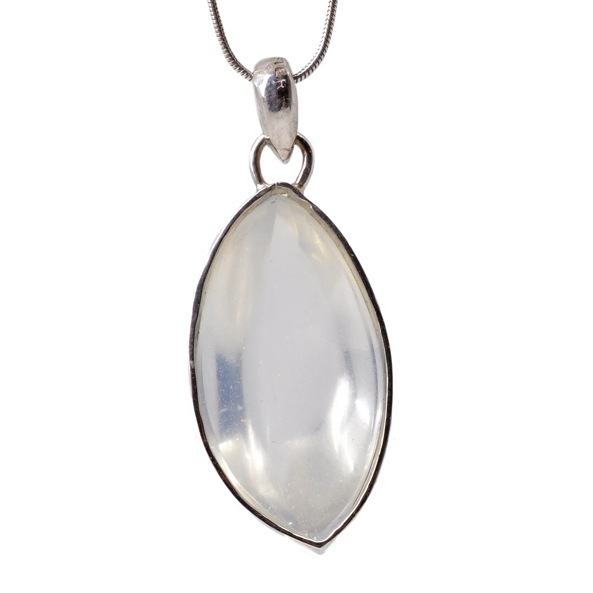 Blue Moonstone 28.06 mm 24.76 carats Cabochon Sterling Silver Handcrafted Gemstone Pendant
