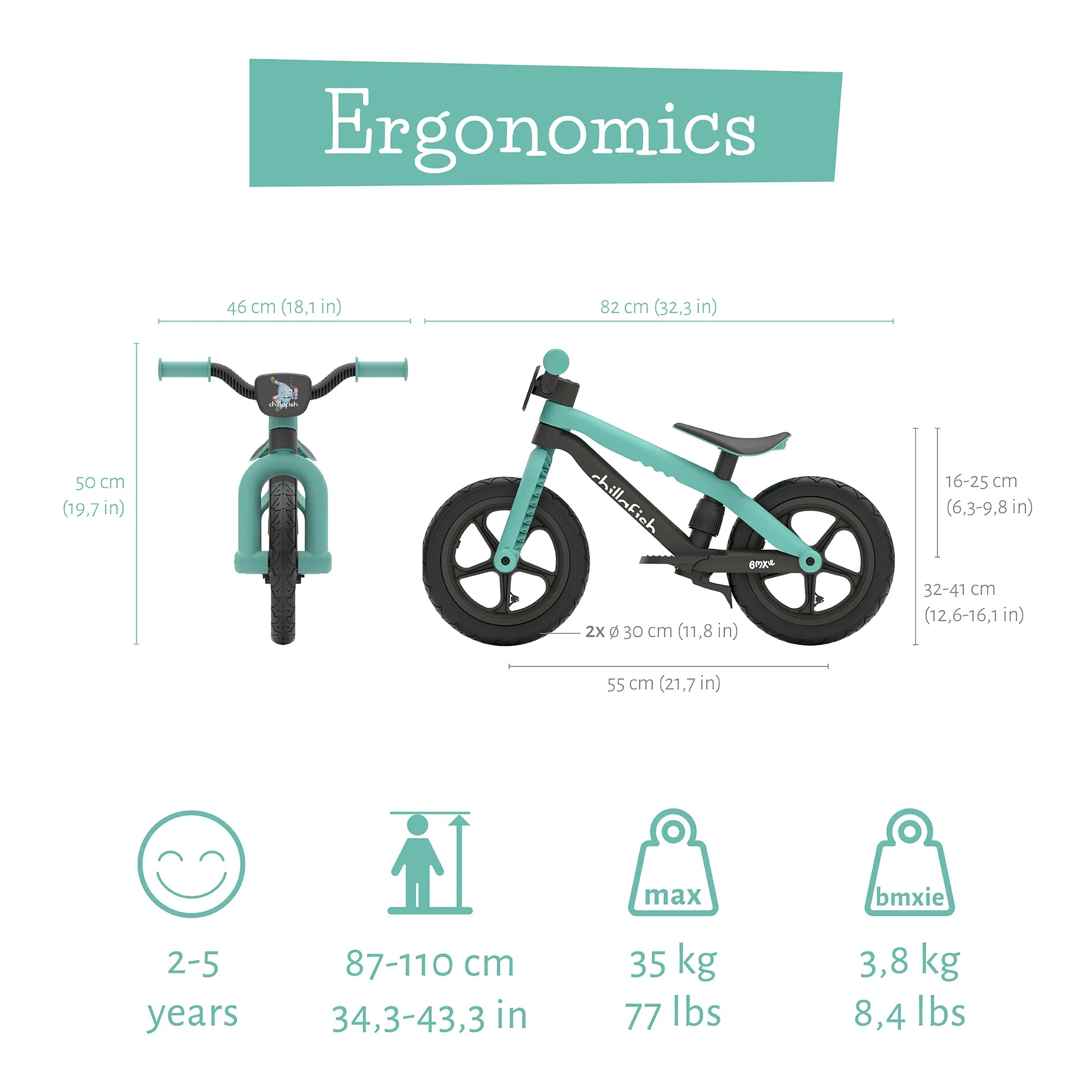 BMXie2 - 12" lightweight balance bike with footbrake