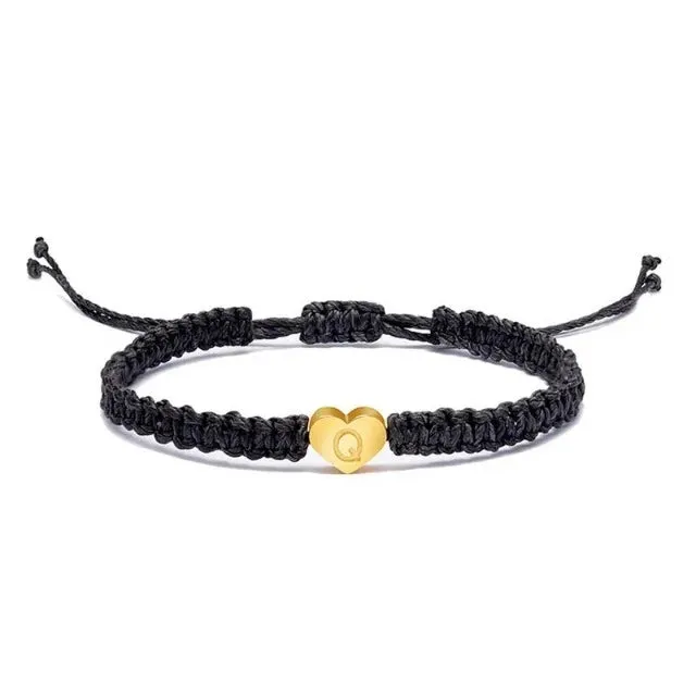 Bracelet Cœur Initiale Or