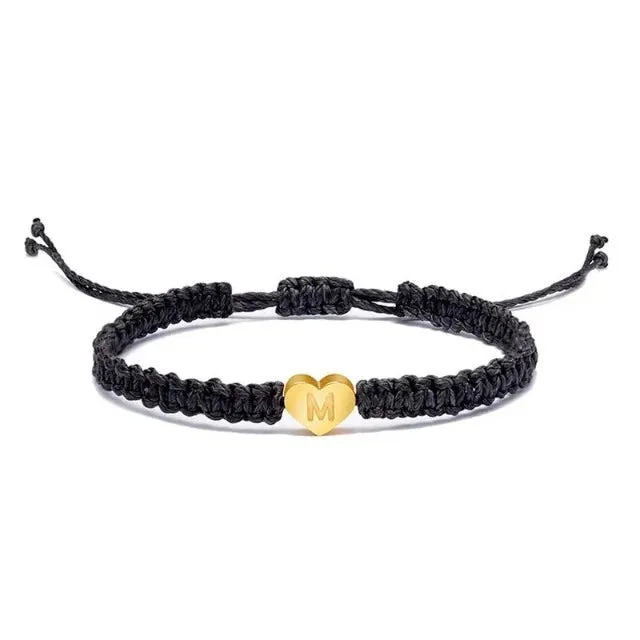Bracelet Cœur Initiale Or