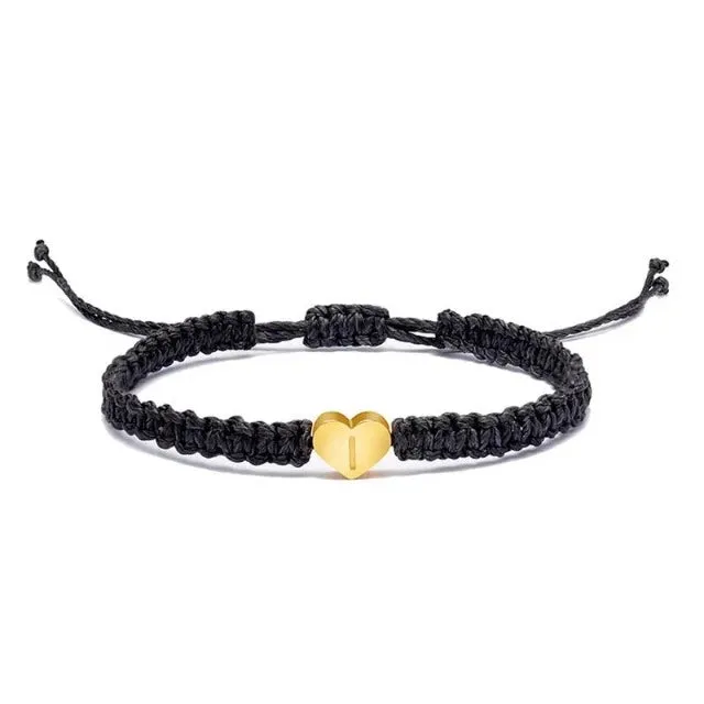 Bracelet Cœur Initiale Or
