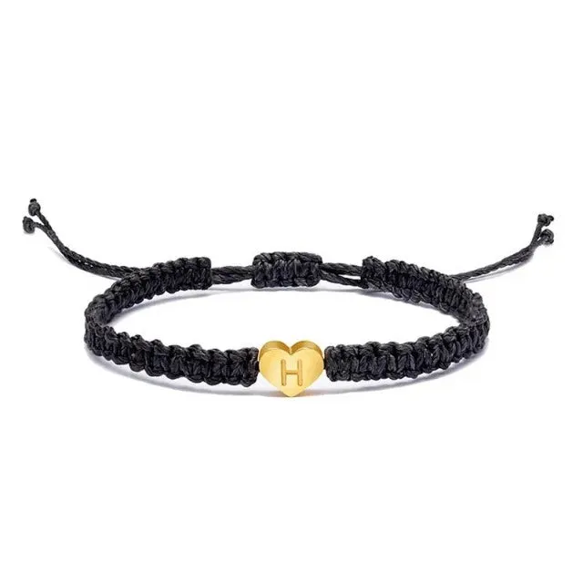 Bracelet Cœur Initiale Or