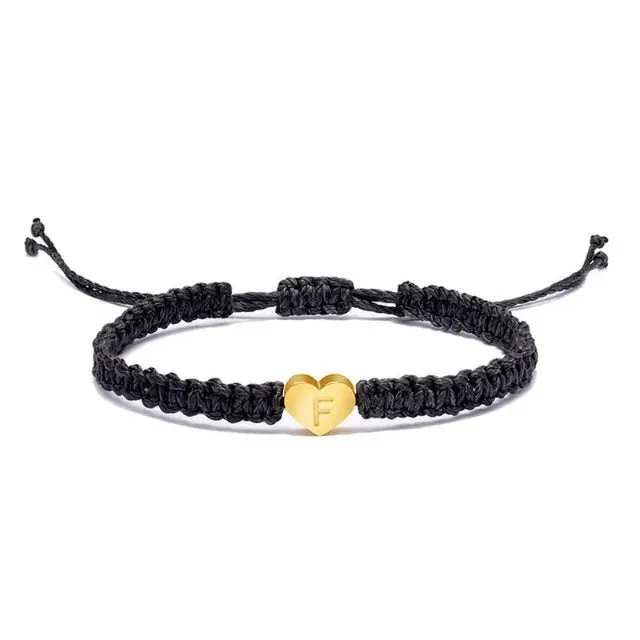 Bracelet Cœur Initiale Or