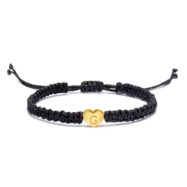 Bracelet Cœur Initiale Or