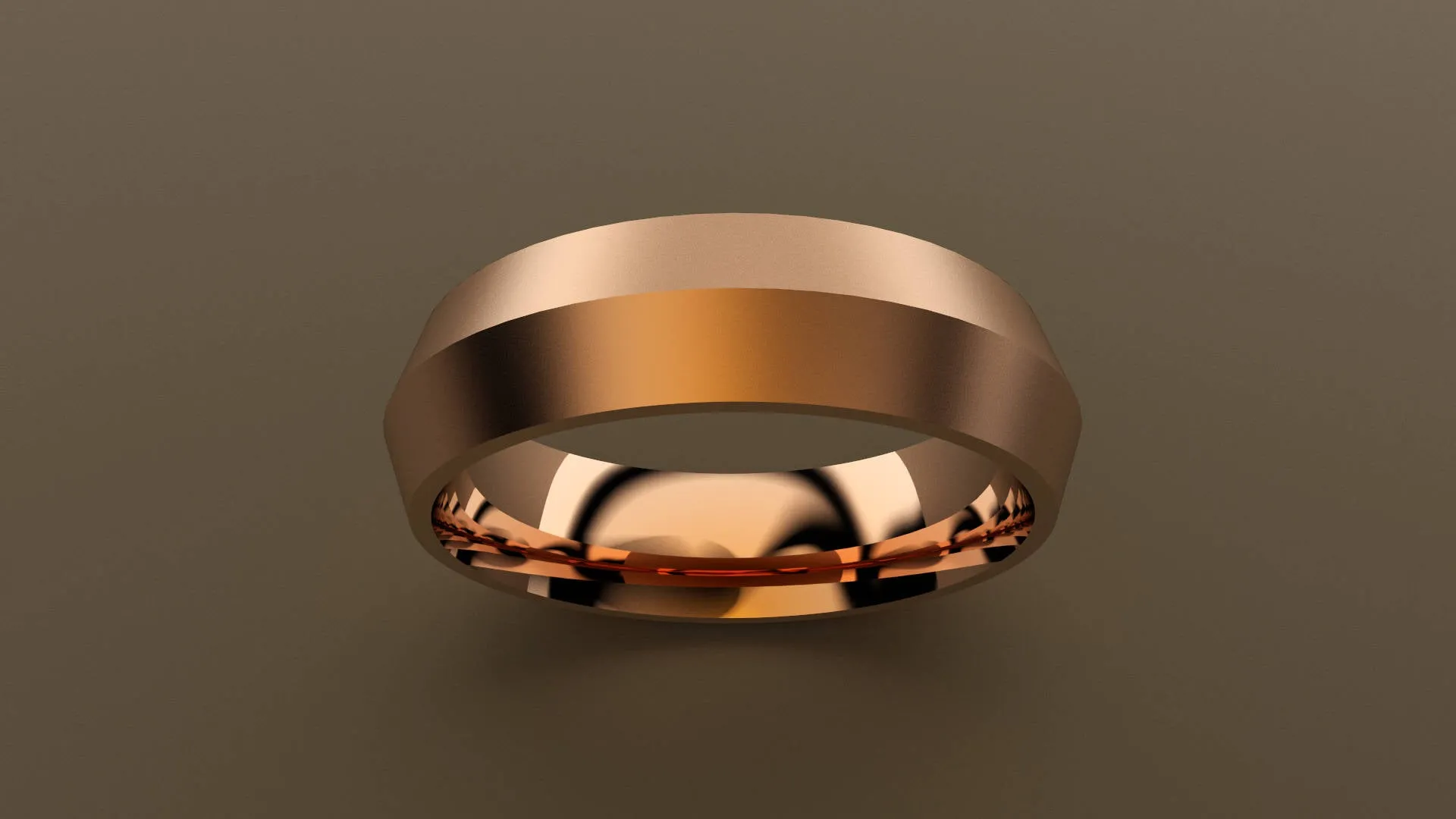 Brushed Rose Gold 6mm Knife Edge Wedding Band