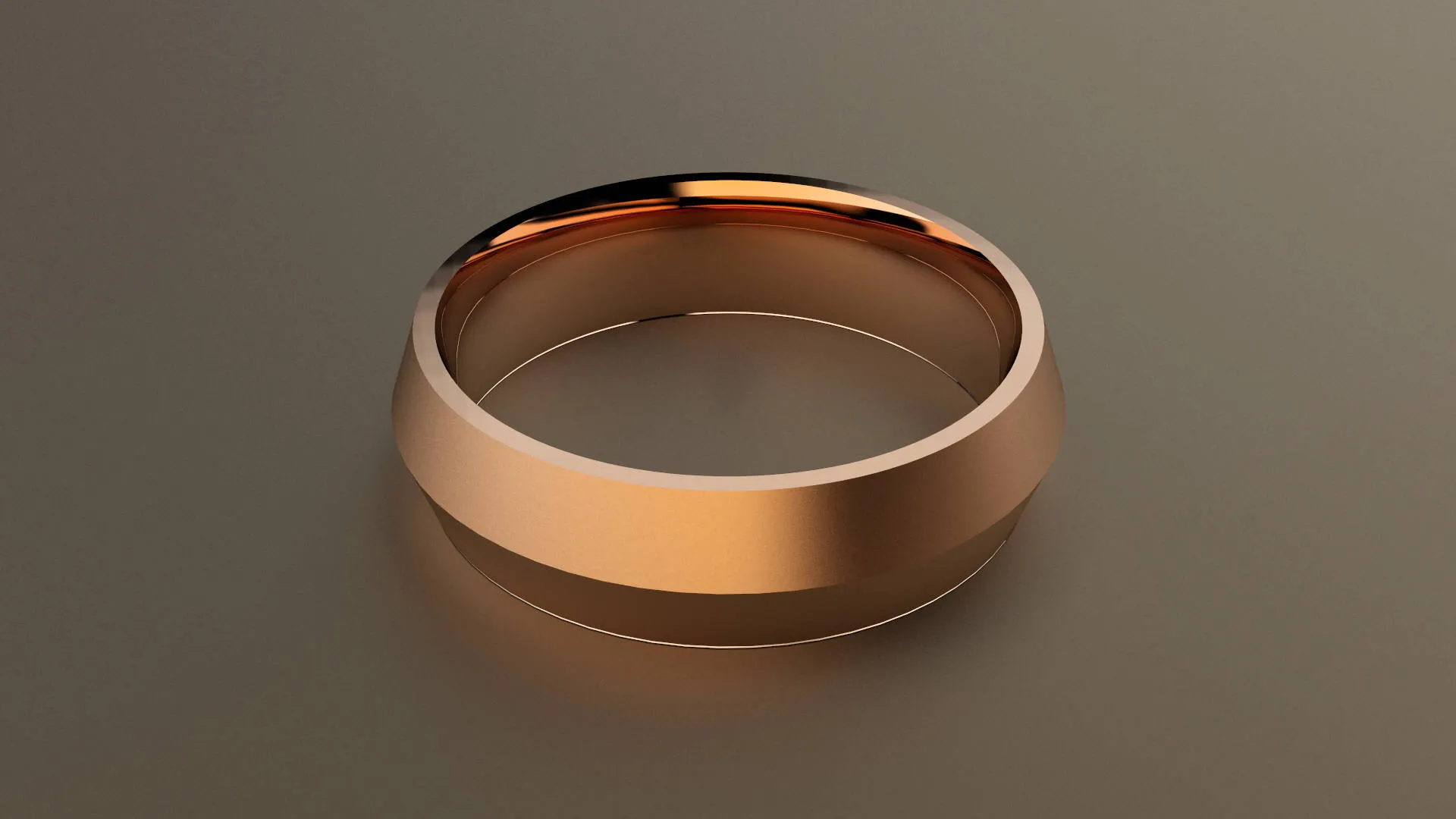 Brushed Rose Gold 6mm Knife Edge Wedding Band