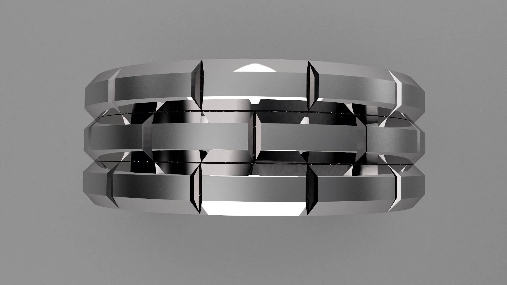 Brushed Sterling Silver 8mm Brick Pattern Wedding Band