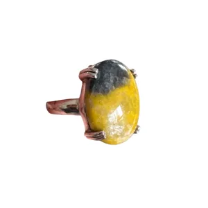Bumblebee Jasper Solid 925 Sterling Silver Ring 7