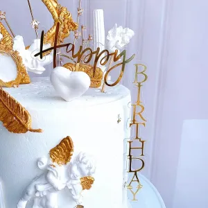 CAKE SIDE HAPPY BIRTHDAY CAKE TOPPER