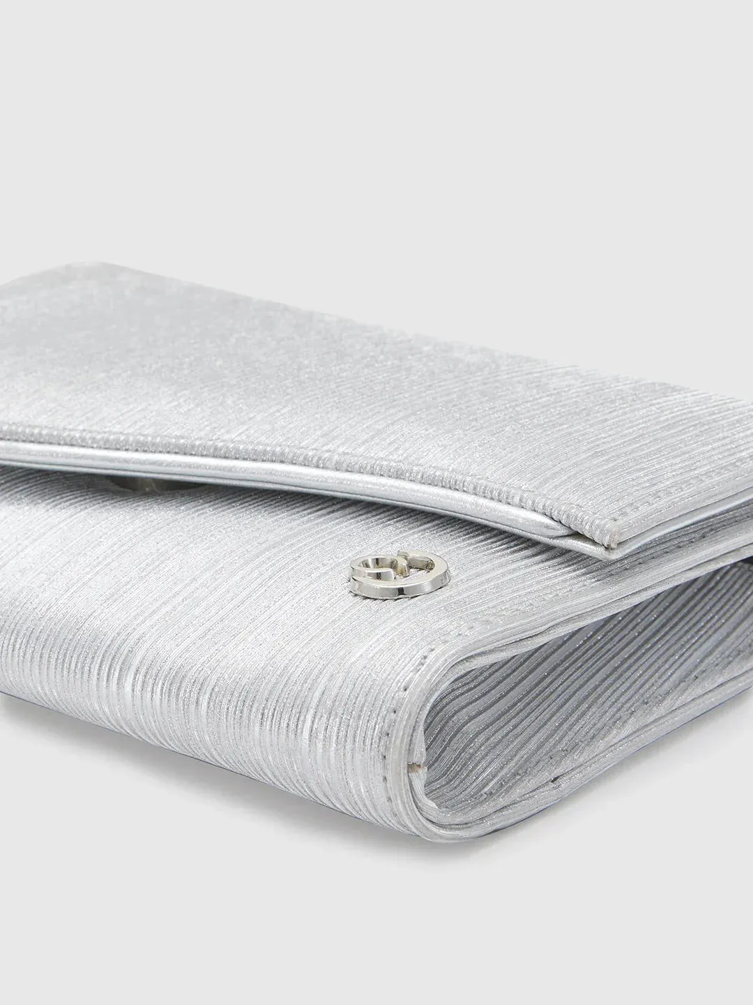 Caprese Bertha Medium Silver Clutch