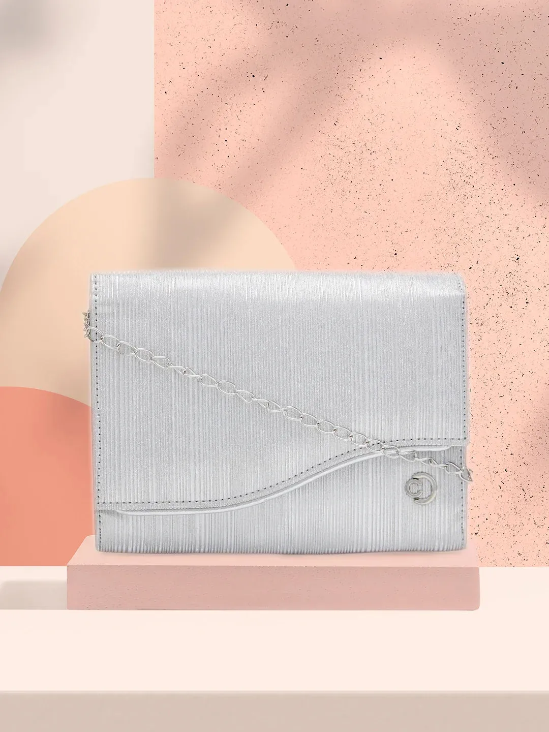 Caprese Bertha Medium Silver Clutch