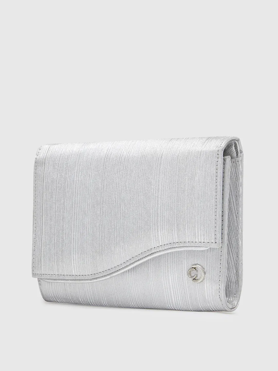 Caprese Bertha Medium Silver Clutch