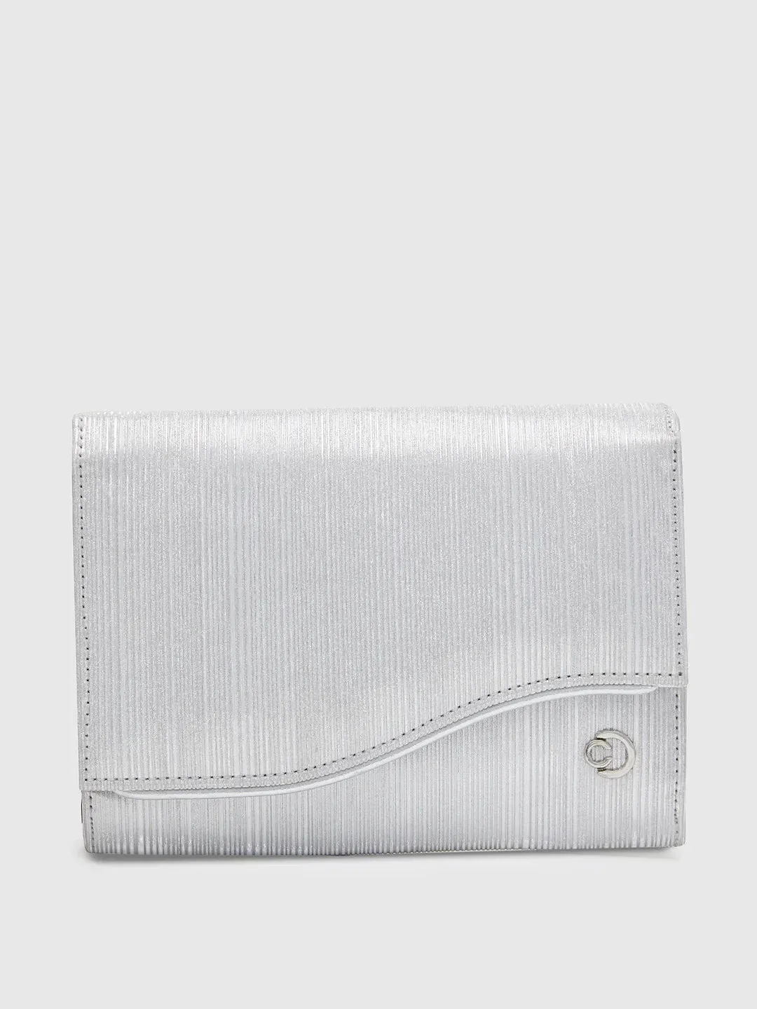 Caprese Bertha Medium Silver Clutch
