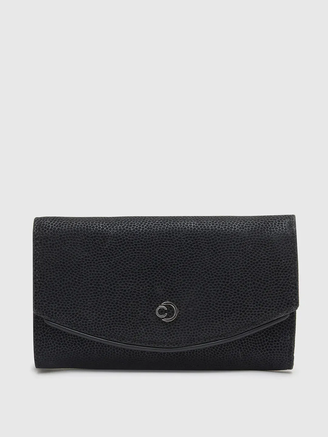 Caprese Gretchen Medium Black Flapover Clutch