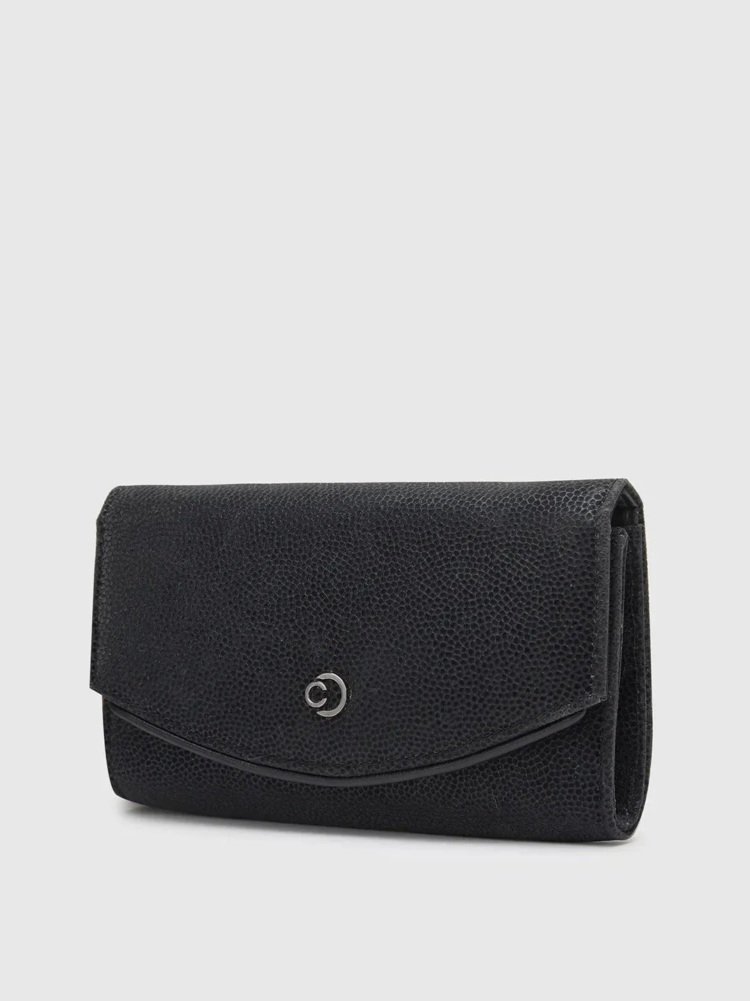 Caprese Gretchen Medium Black Flapover Clutch