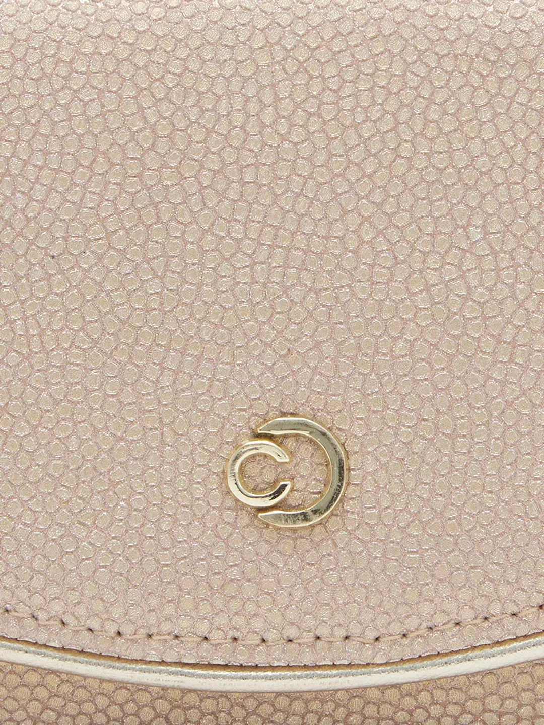 Caprese Gretchen Medium Champagne Gold Flapover Clutch