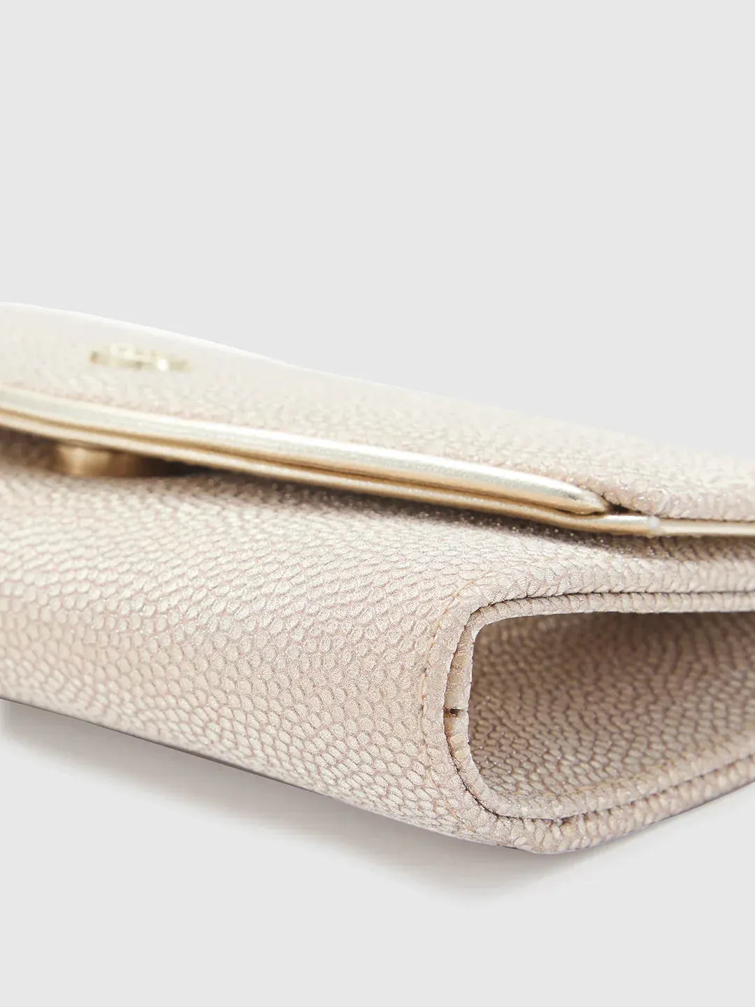 Caprese Gretchen Medium Champagne Gold Flapover Clutch