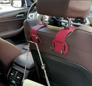 Car Seat Suede Headrest Hidden Hook Universal Multi-Function Car Clip Double Hook Holder Phone Holder