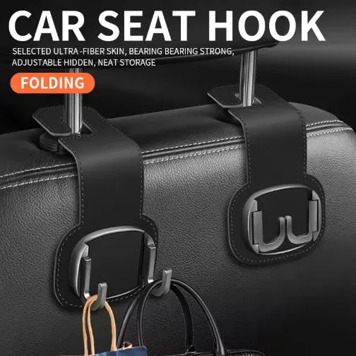 Car Seat Suede Headrest Hidden Hook Universal Multi-Function Car Clip Double Hook Holder Phone Holder