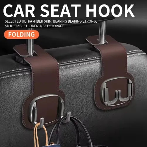 Car Seat Suede Headrest Hidden Hook Universal Multi-Function Car Clip Double Hook Holder Phone Holder