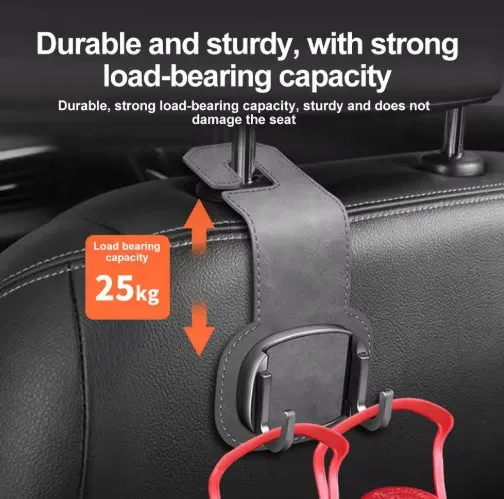 Car Seat Suede Headrest Hidden Hook Universal Multi-Function Car Clip Double Hook Holder Phone Holder