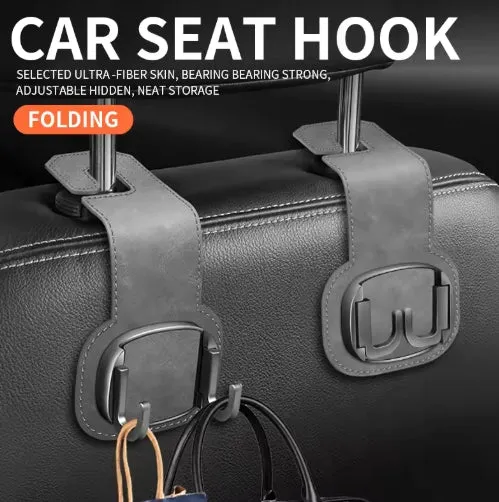 Car Seat Suede Headrest Hidden Hook Universal Multi-Function Car Clip Double Hook Holder Phone Holder