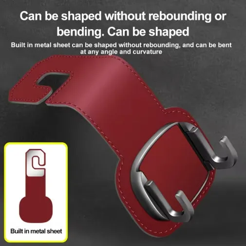 Car Seat Suede Headrest Hidden Hook Universal Multi-Function Car Clip Double Hook Holder Phone Holder