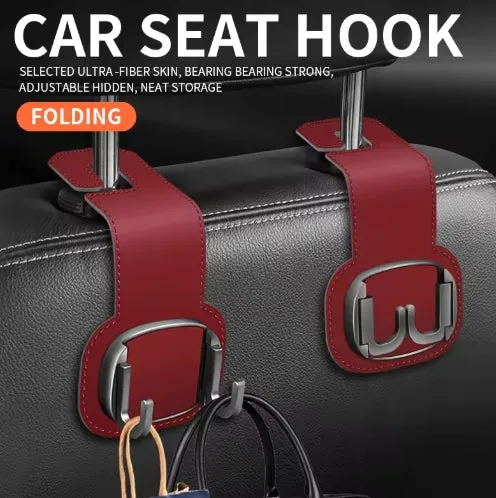 Car Seat Suede Headrest Hidden Hook Universal Multi-Function Car Clip Double Hook Holder Phone Holder