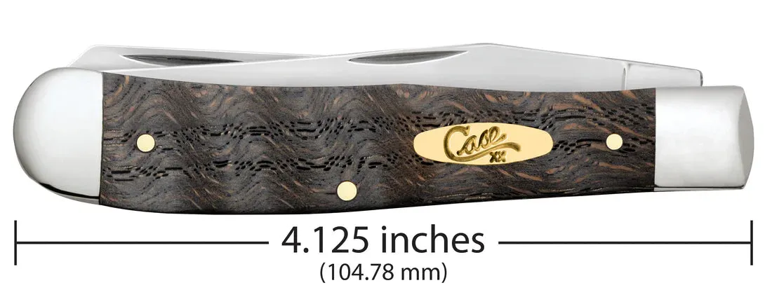 Case Knife - Black Curly Oak Wood Smooth Trapper