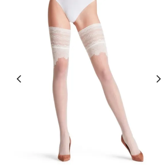 🦋🎀Ceremonial 20DENWomen StayupsElegant lace decorationoff-whiteSize:S-I 🎀🦋