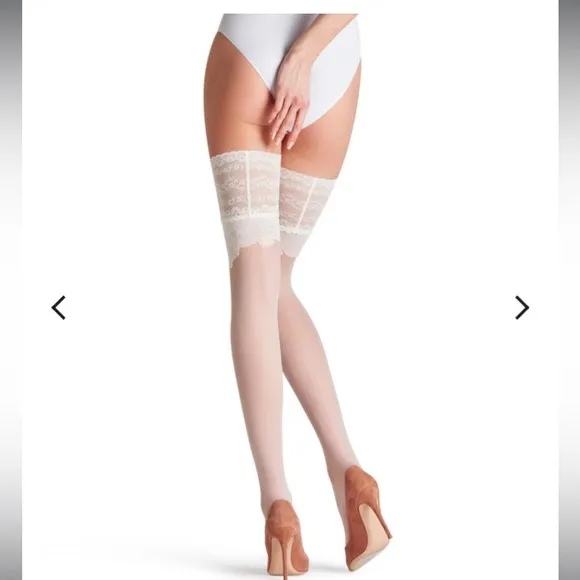 🦋🎀Ceremonial 20DENWomen StayupsElegant lace decorationoff-whiteSize:S-I 🎀🦋