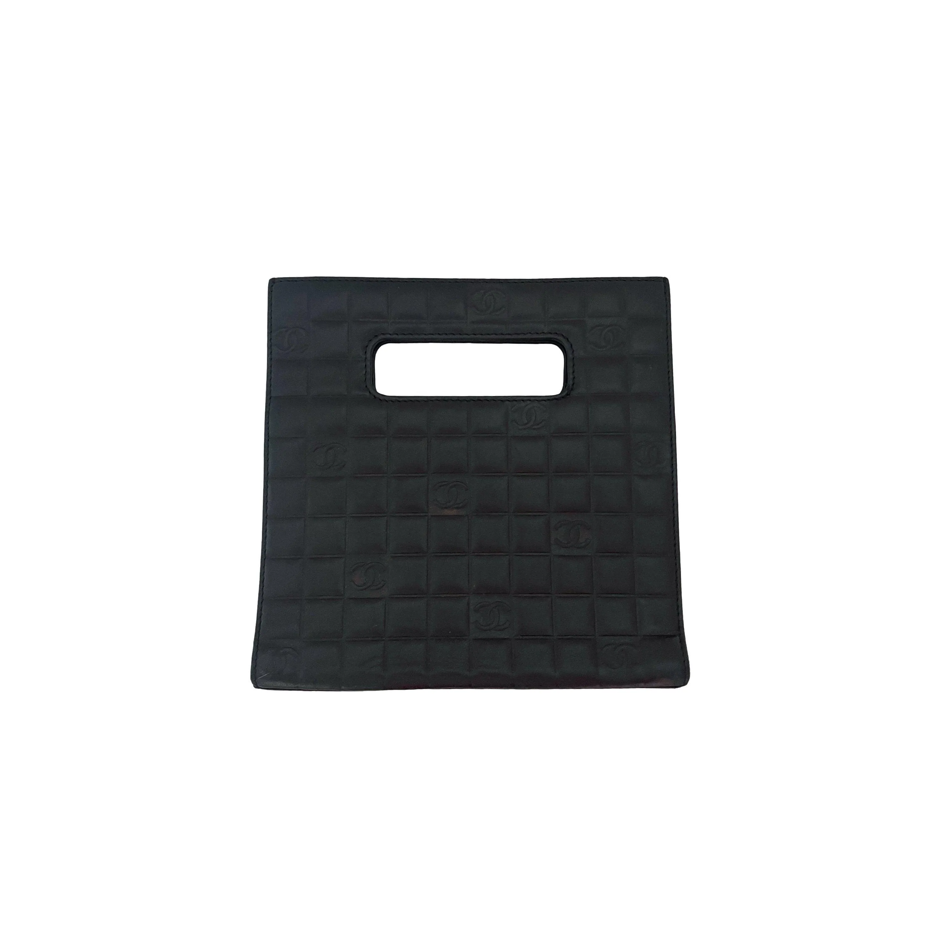 Chanel Black Square Quilt Leather Two Way Bag