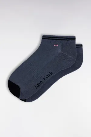 Chaussettes basses en coton stretch mélangé grises