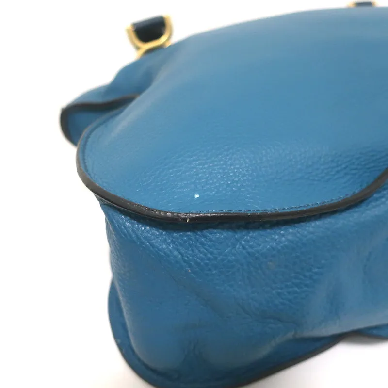 Chloe Marcie Large Shoulder Bag Laguna Blue Leather
