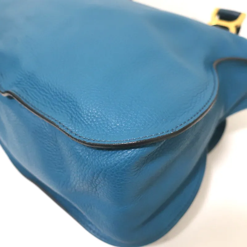 Chloe Marcie Large Shoulder Bag Laguna Blue Leather