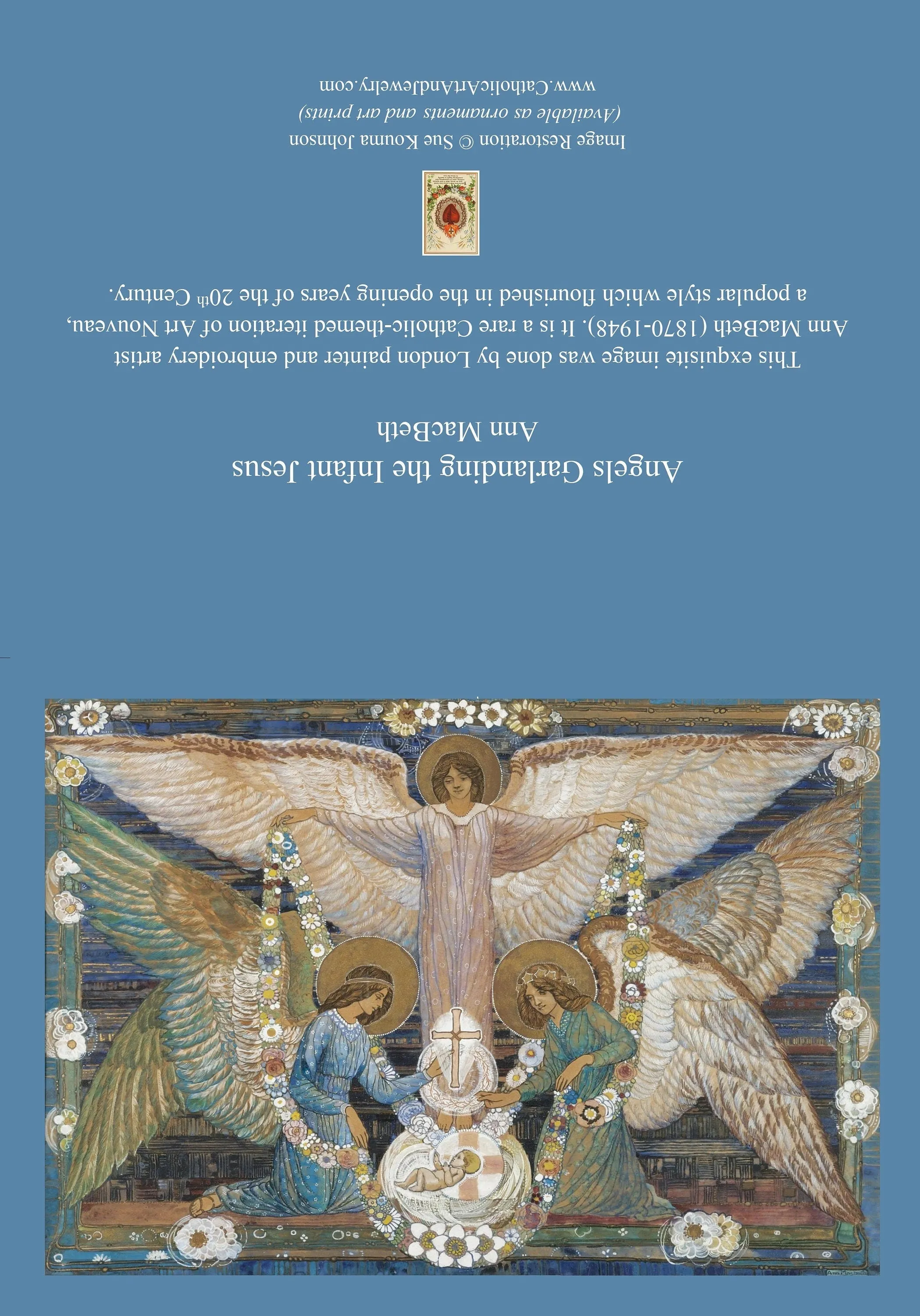 Christmas Card / Angels Garlanding the Infant Jesus – 5x7" – With Envelope – 1 / 10 / 50 / 100 – by Ann Macbeth