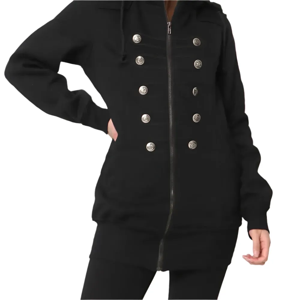 Coat with Zip and Buttons