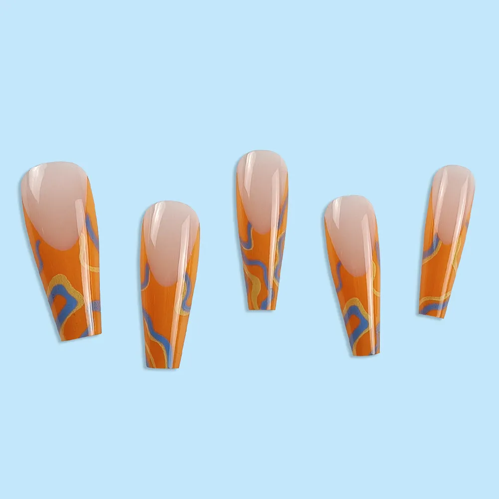 Coffin sharp french orange lines