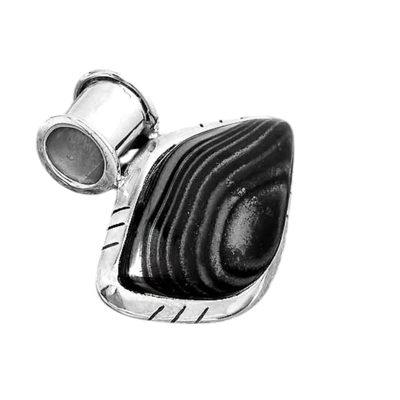 Crown of Psilomelane Solid 925 Sterling Silver Pendant