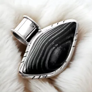 Crown of Psilomelane Solid 925 Sterling Silver Pendant
