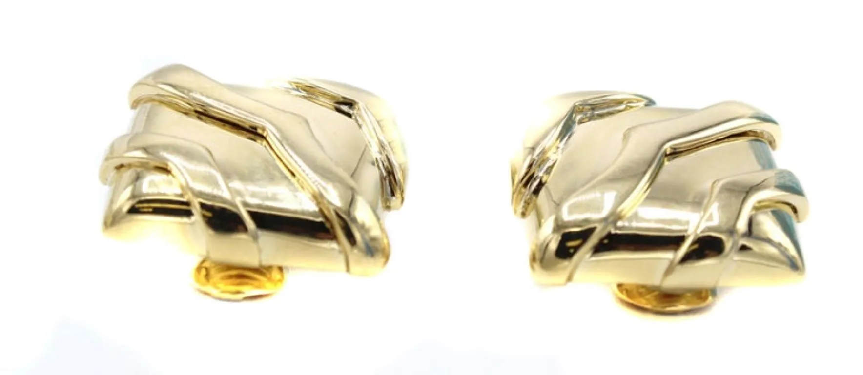 David Webb 18 Karat Gold Ear Clips