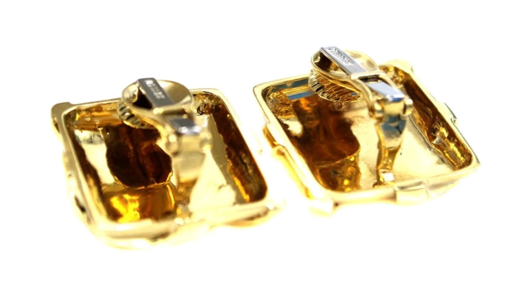 David Webb 18 Karat Gold Ear Clips