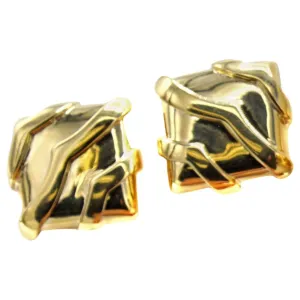 David Webb 18 Karat Gold Ear Clips