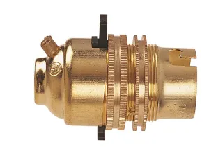 Dencon BC Brass 1/2in Switched Lamp Holder