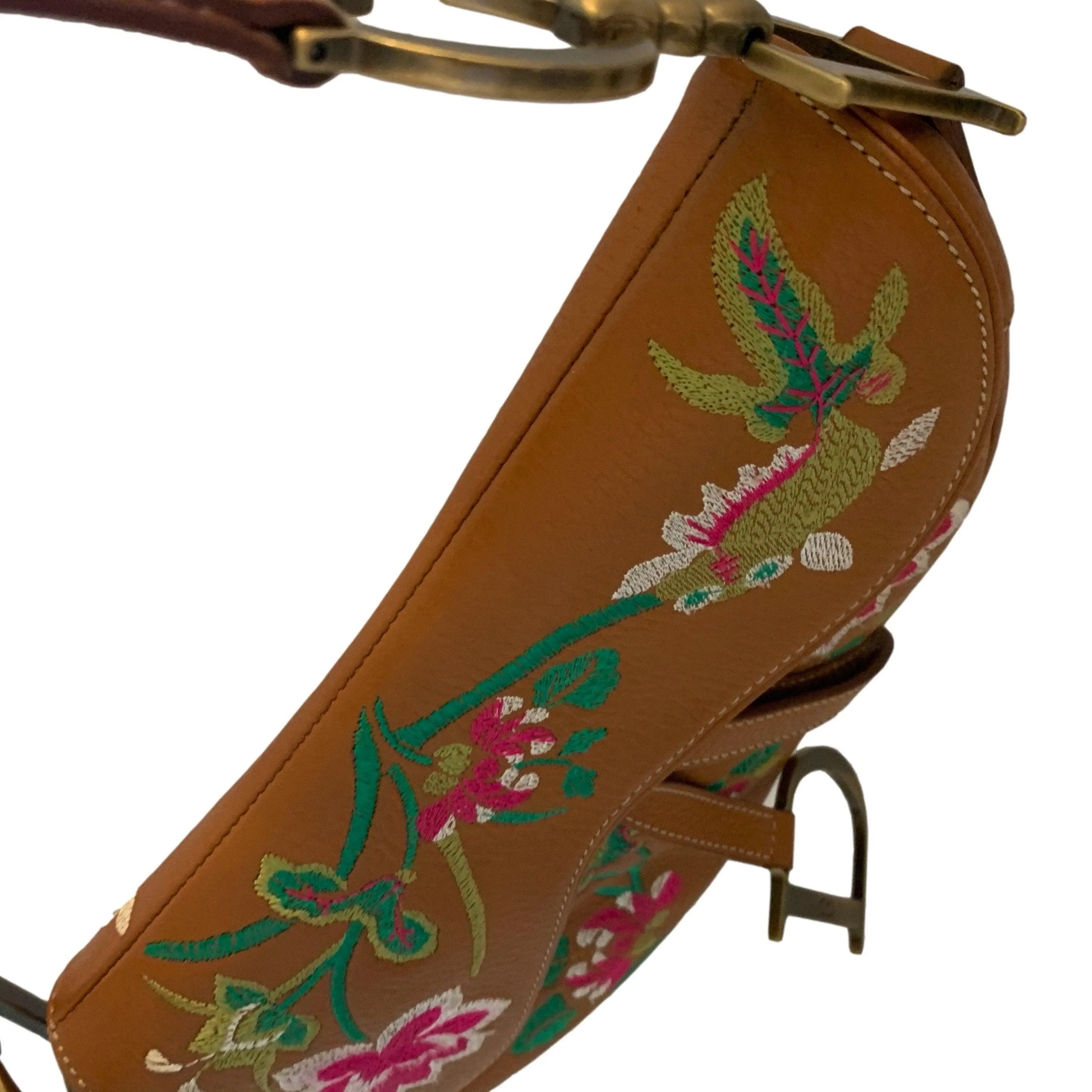 Dior Brown Embroidered Koi Leather Saddle Bag