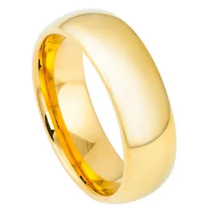 Domed Gold-Plated Polished Shiny - 7mm